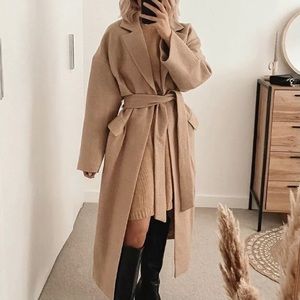 NEW Zara limited edition wool belted coat blogger style aritzia maxmara